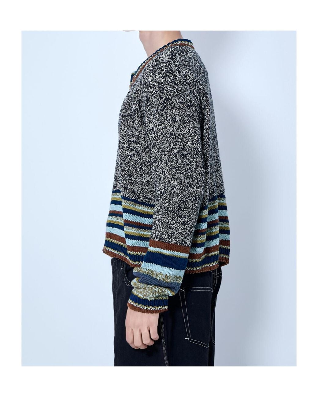 STORY mfg. Blue Long-Sleeve Knit Cardigan for men