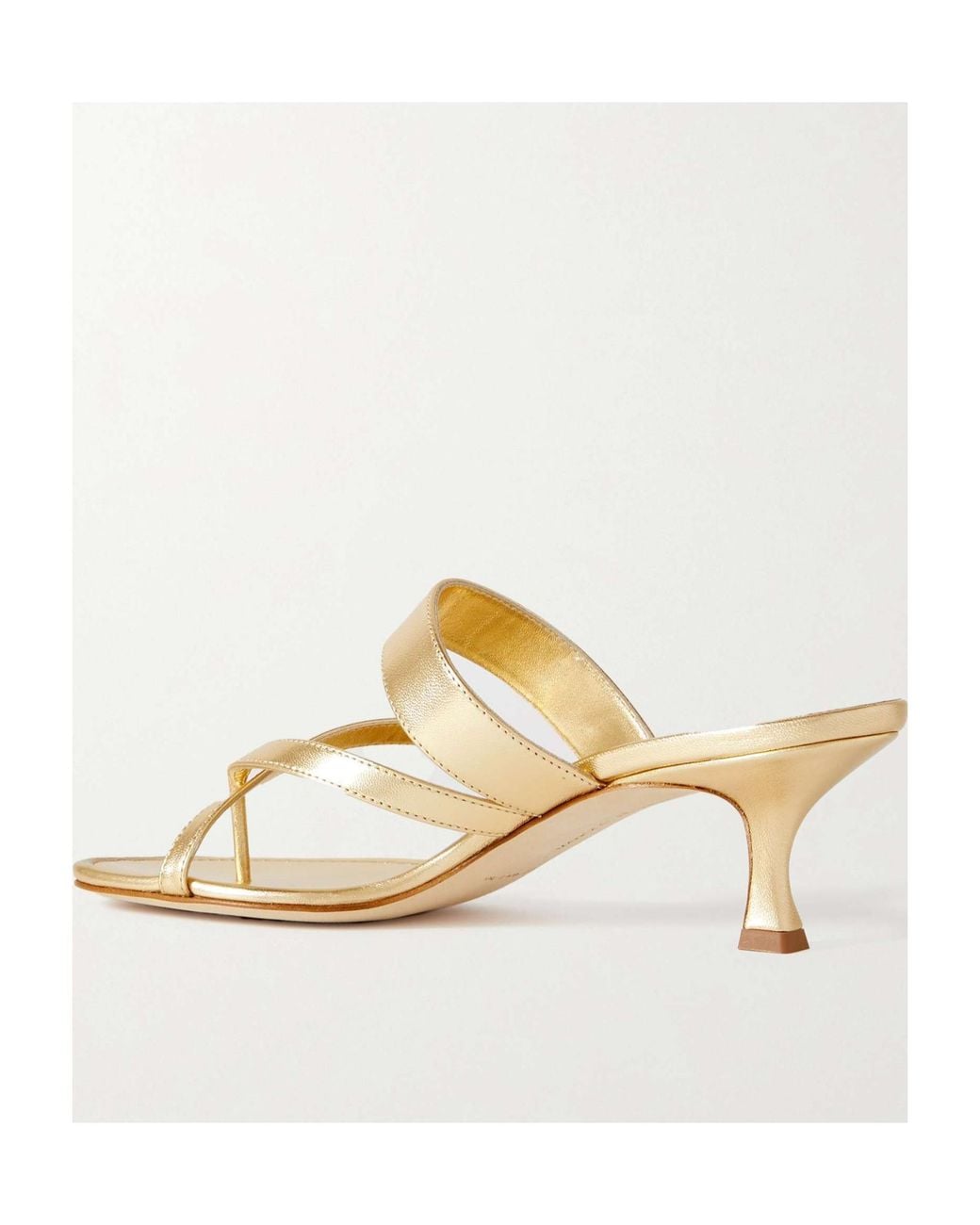Manolo Blahnik Metallic Round Head High-Heeled Sandals