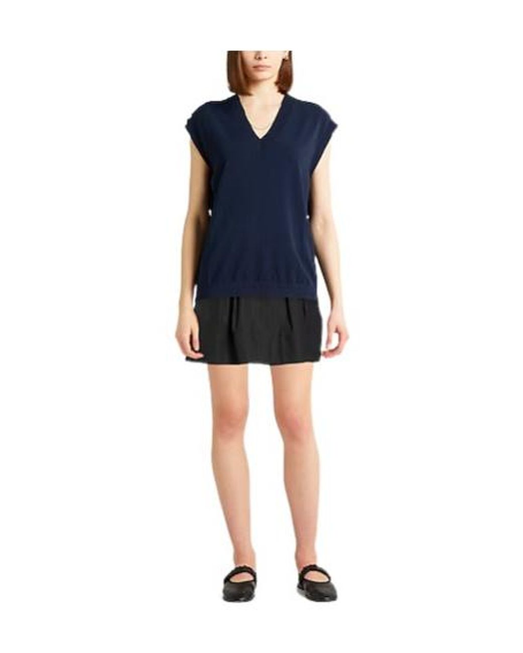Max Mara Black Minimal Solid Flared Skirt