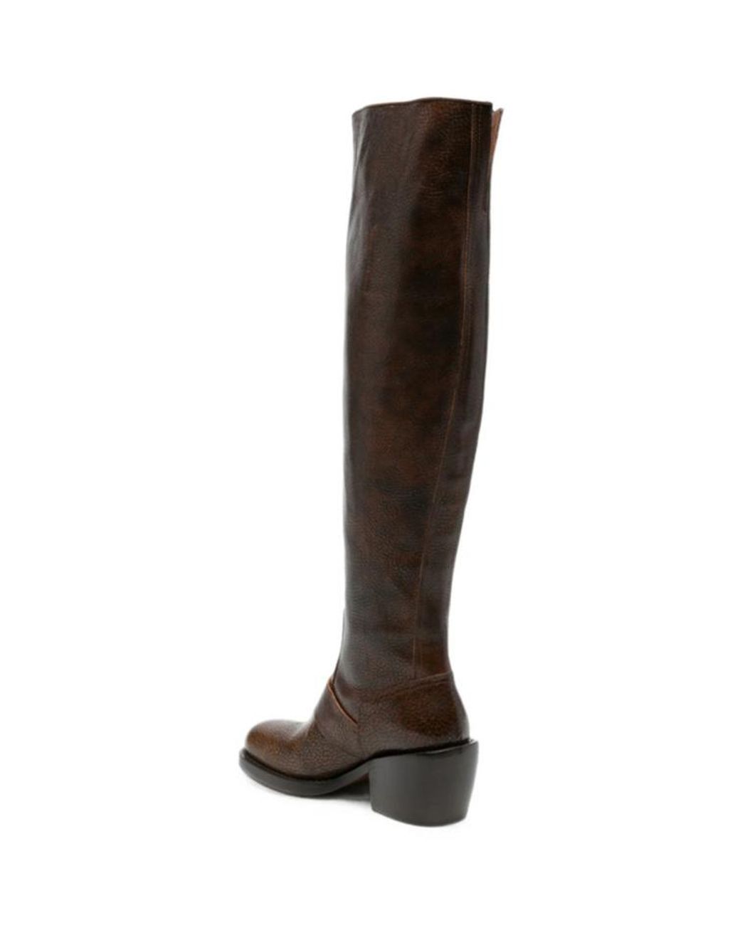 Dries Van Noten Brown Square-Toe Tall Boots