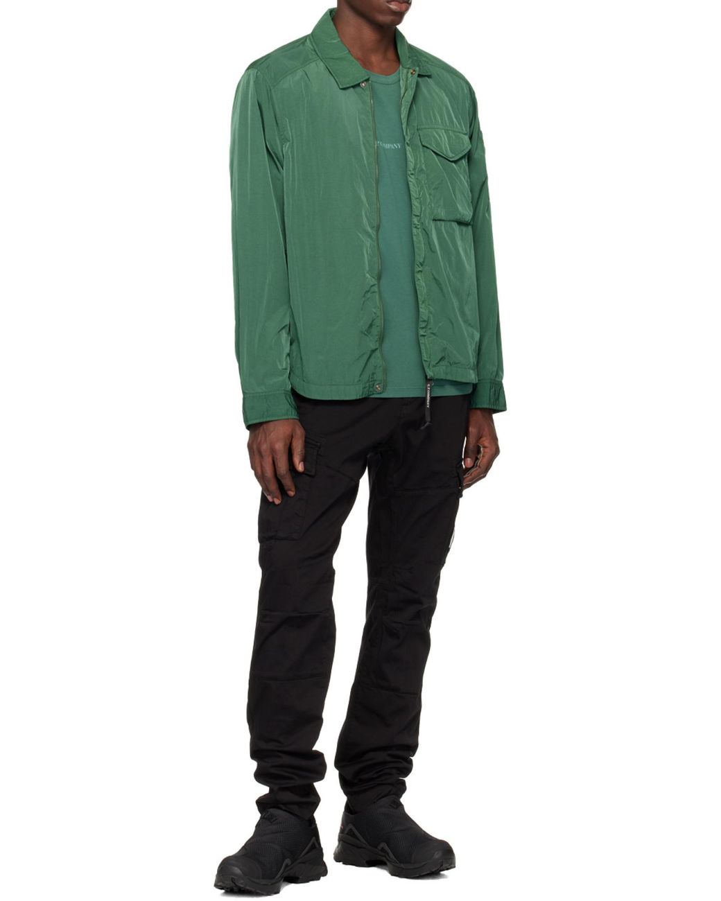 C P Company Green Chrome-R Long-Sleeved Overshirt for men