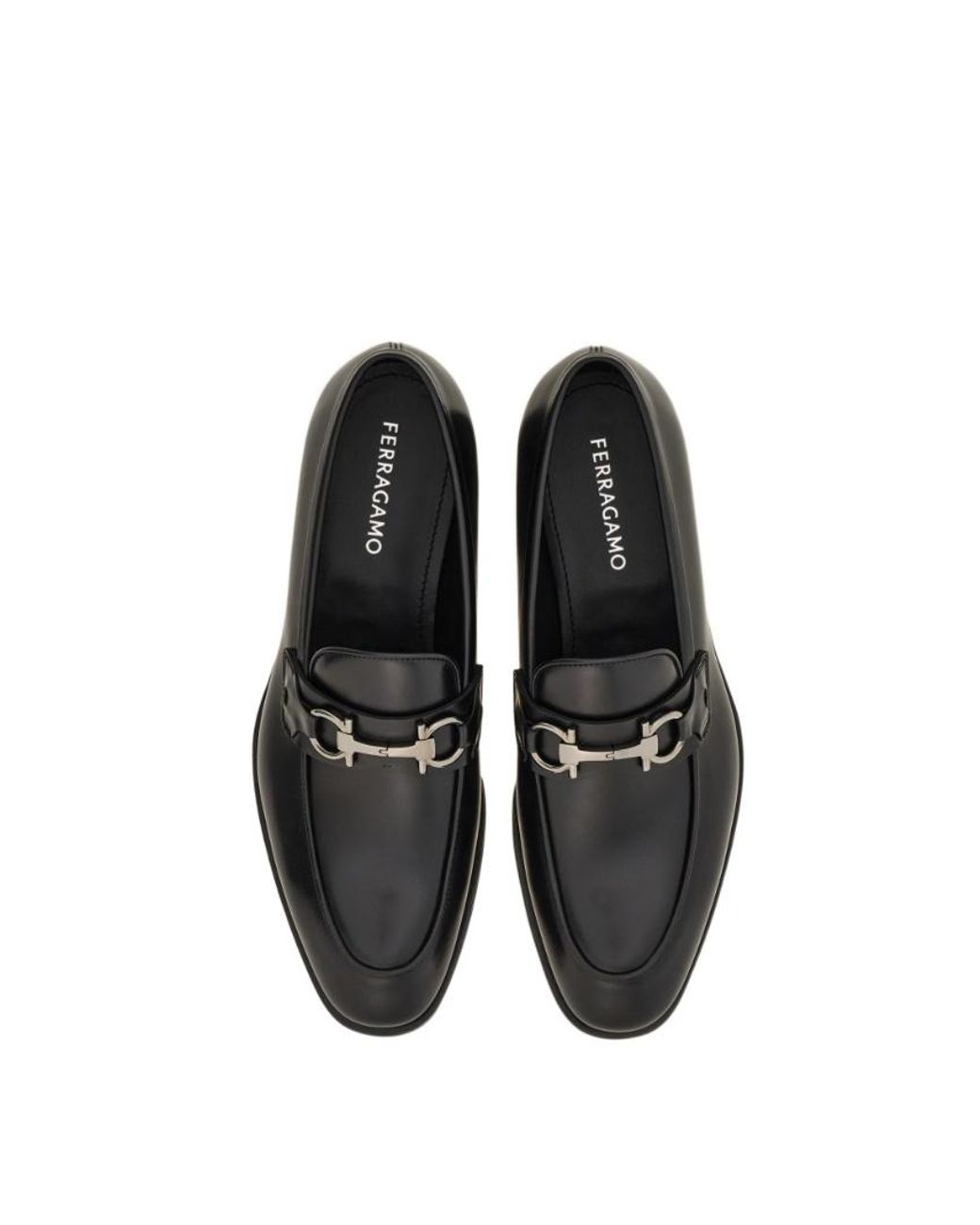 Ferragamo Black Ferragamo Gancini Buckle Loafers for men