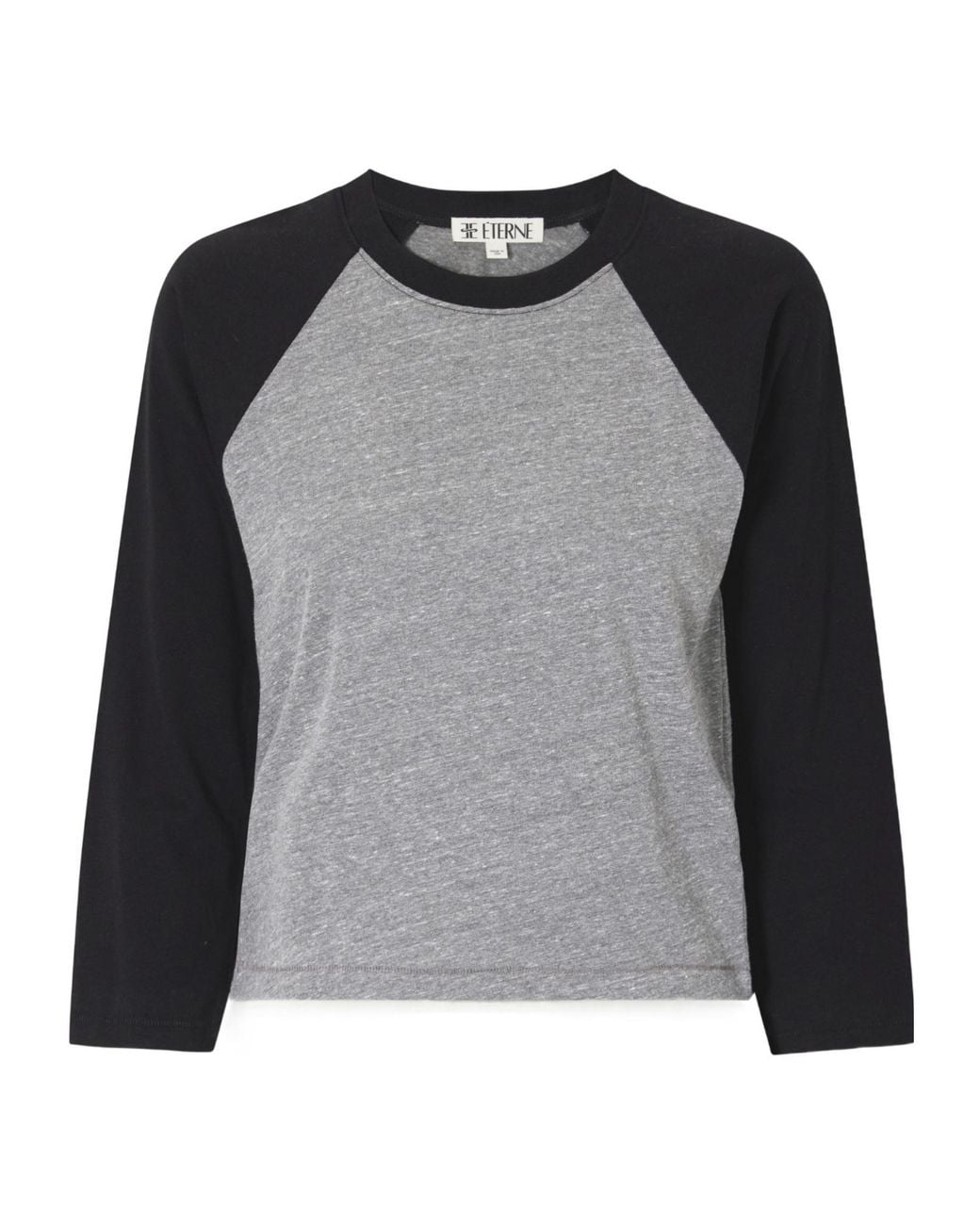 ÉTERNE Black Two-Tone Jersey T-Shirt