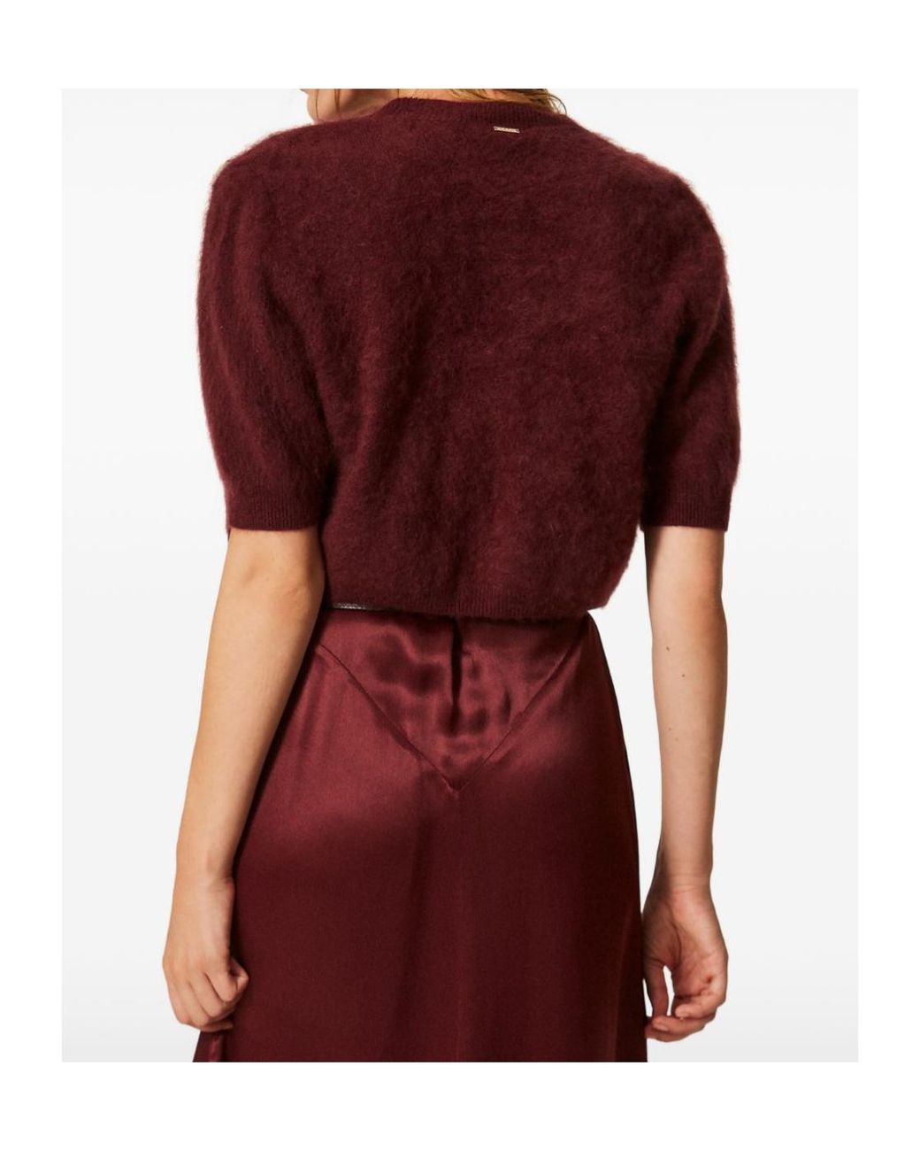 Twinset Red Nolero Jacket Made Of Brushed Wool-Blend