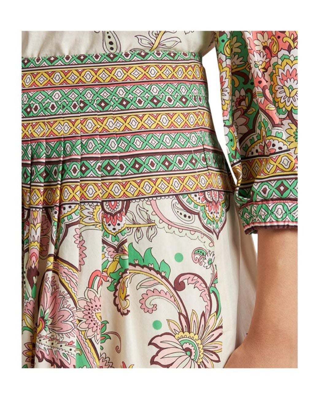 Etro White Floral Printed Midi Skirt
