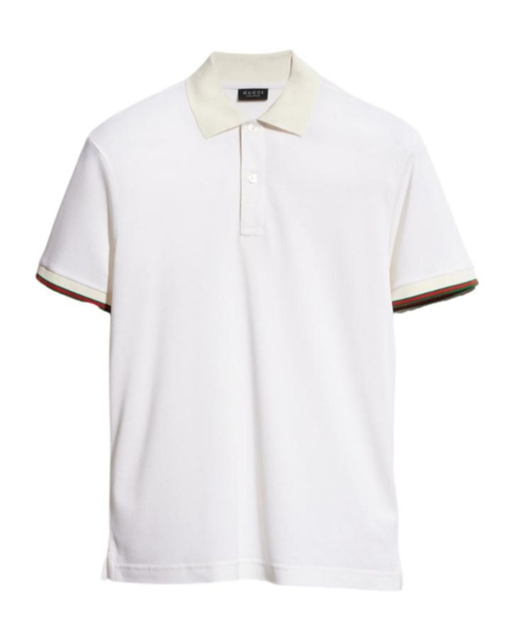 Gucci White Silk Jersey Polo Shirt With Web for men