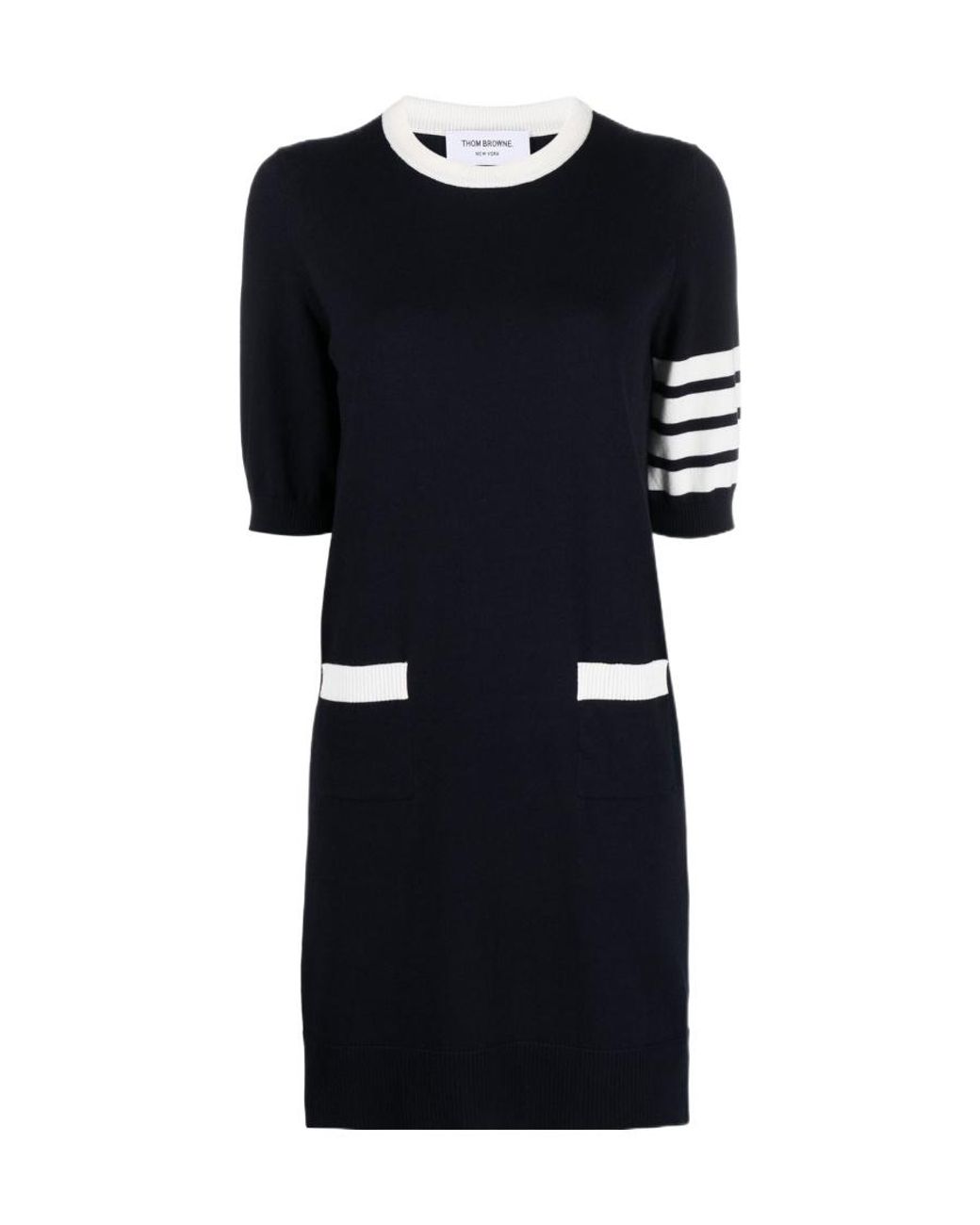 Thom Browne Black Hector Embroidered Mini Dress