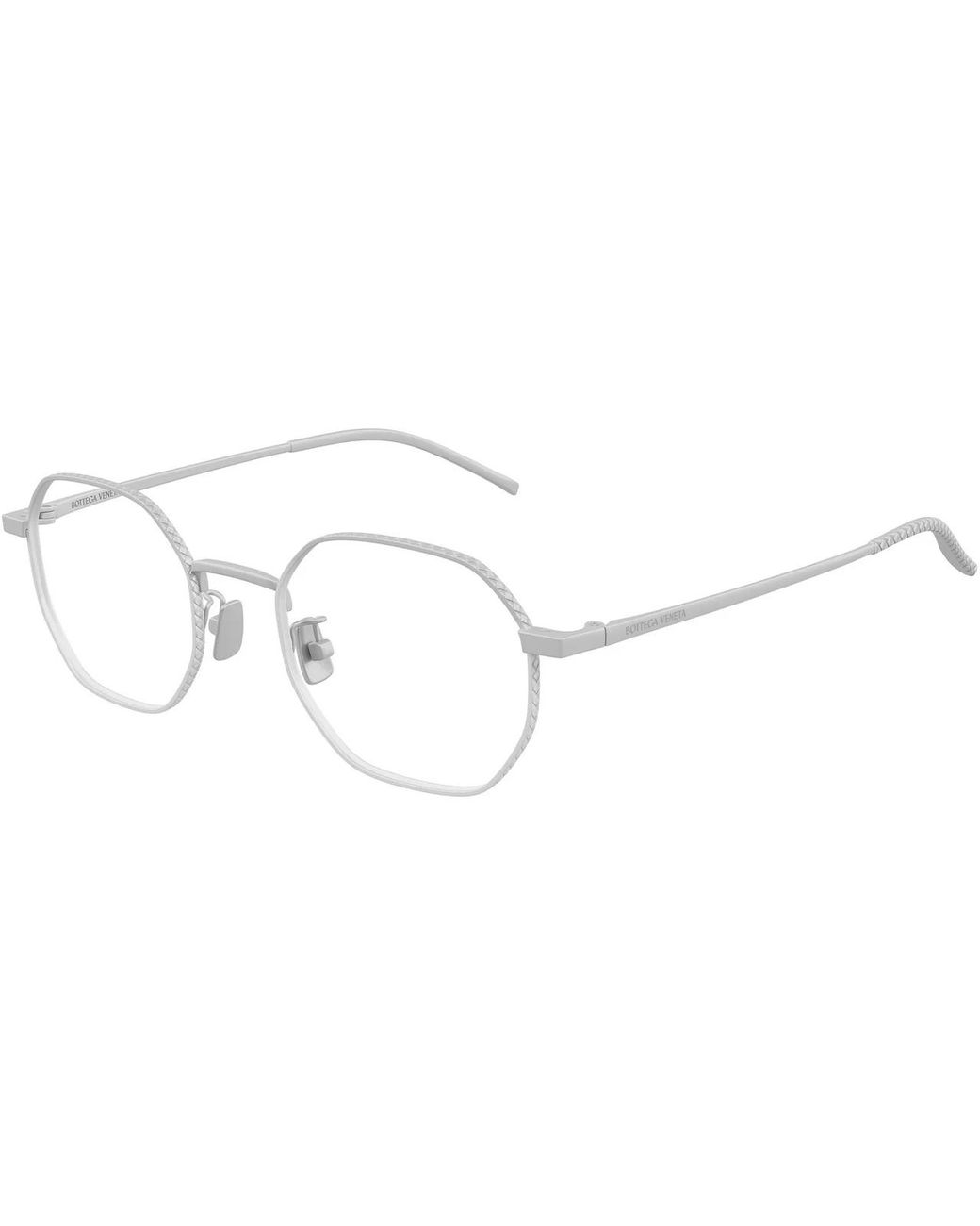 Bottega Veneta White Eyewear Oval Frame Glasses for men