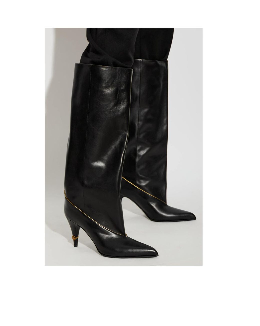Versace Black Gianni Knee-High Boots