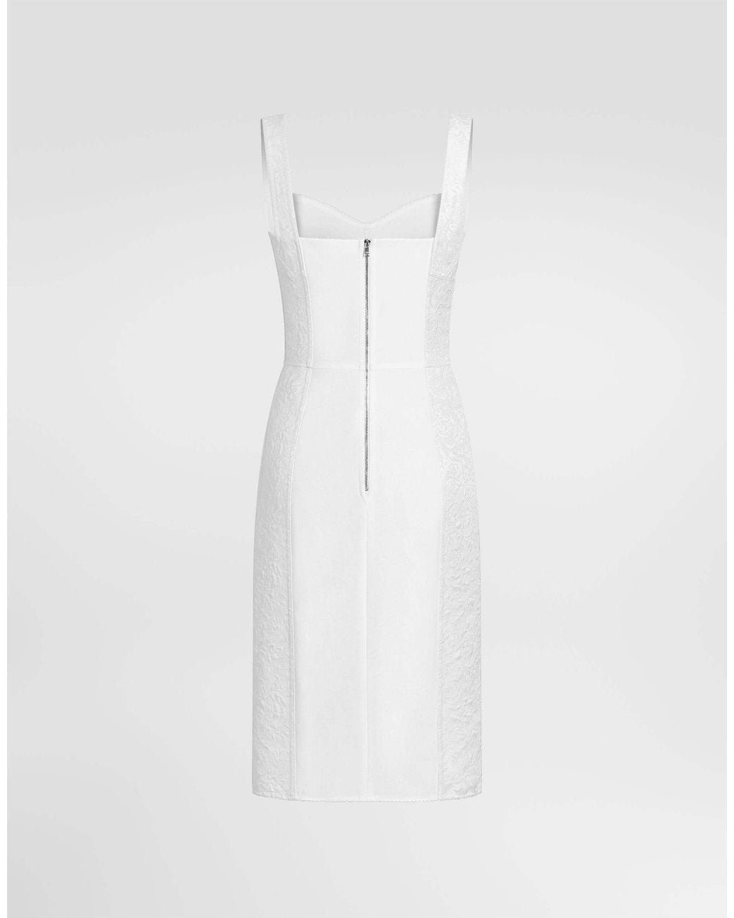 Dolce & Gabbana White Corsetry Brocade Dress