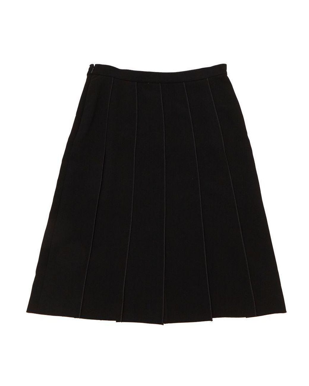 Max Mara Black Pleated Midi Skirt