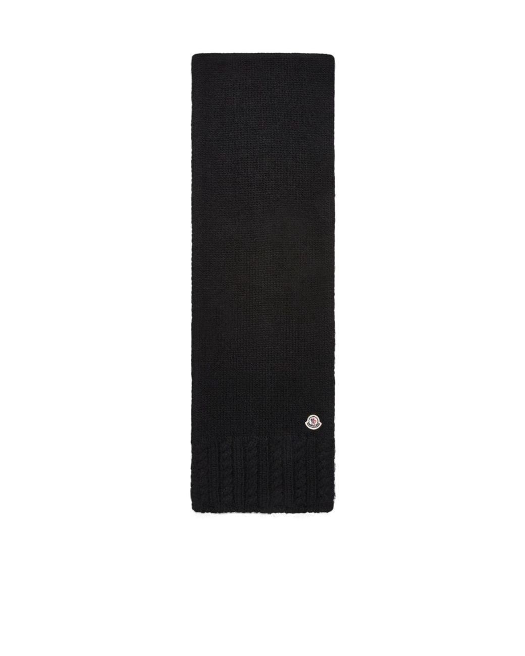 Moncler Black Alpaca Blend Knit Scarf