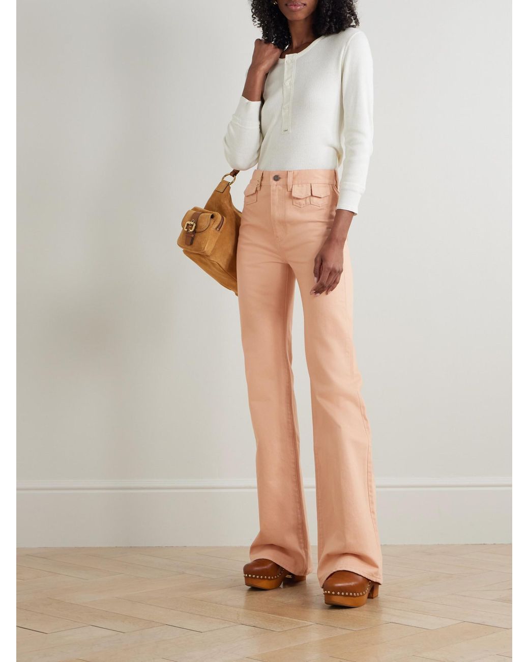Chloé Pink Chloé High-Waisted Flared Jeans