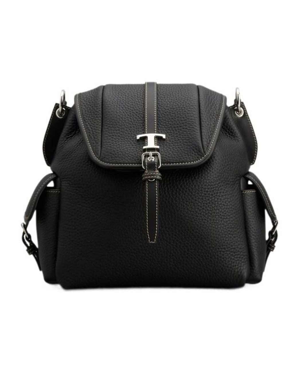 Tod's Black Timeless Mini Flap Backpack