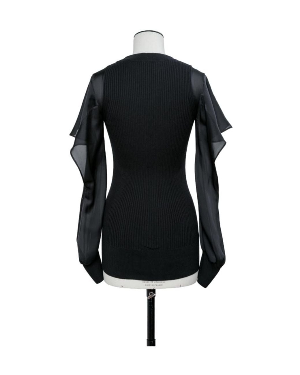 Sacai Black Crewneck Panelled Jumper