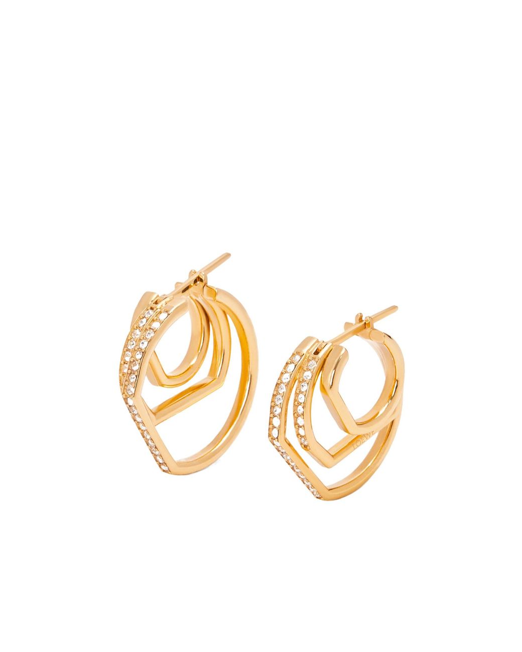 Loewe Metallic Stacked Hoop Earrings