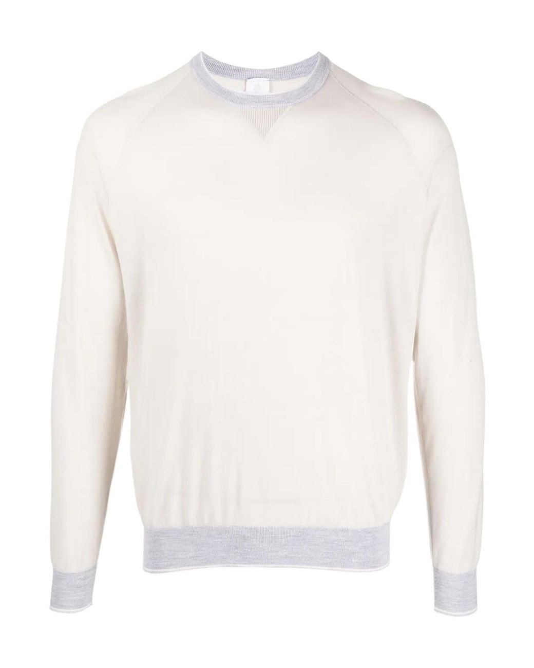 Eleventy White Round-Neck Wool Jumper for men