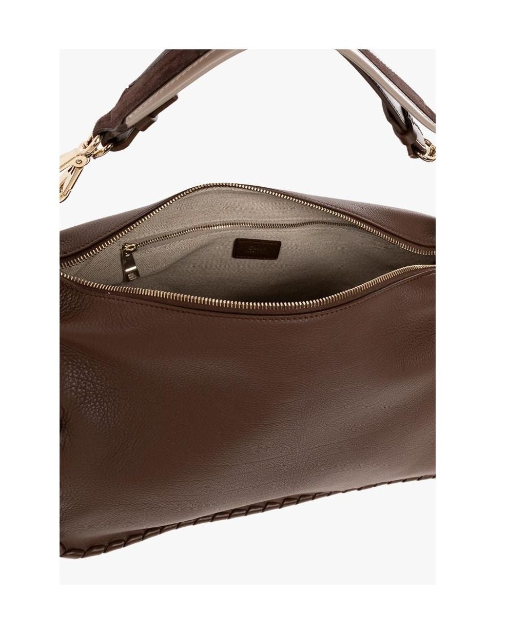 Chloé Brown Chloé Nahir Zipped Shoulder Bag