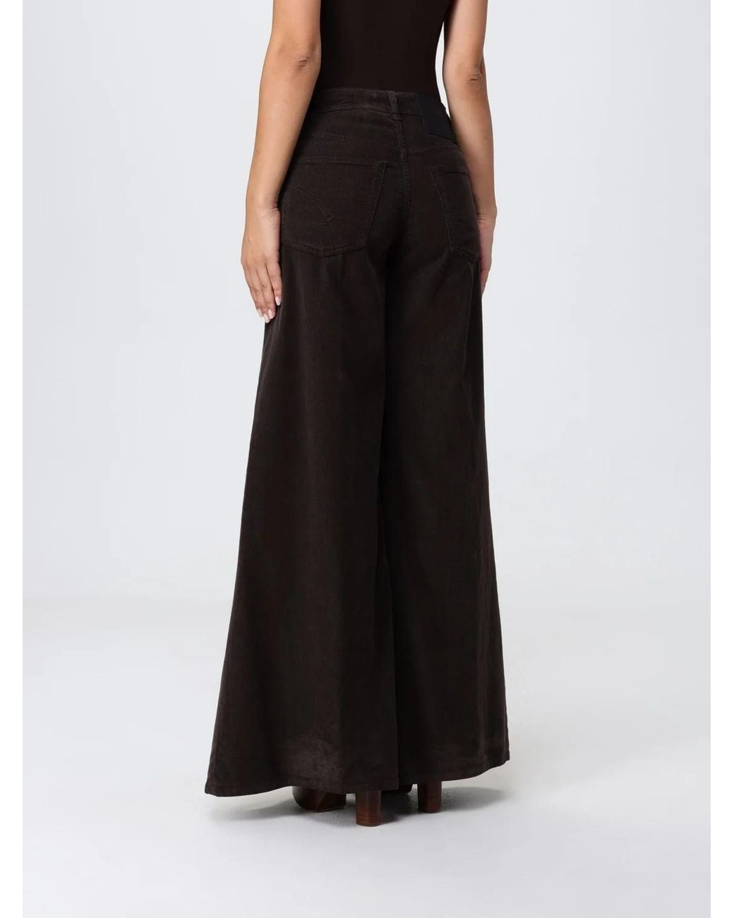 Dondup Black Marlen Very Wide-Leg Jeans