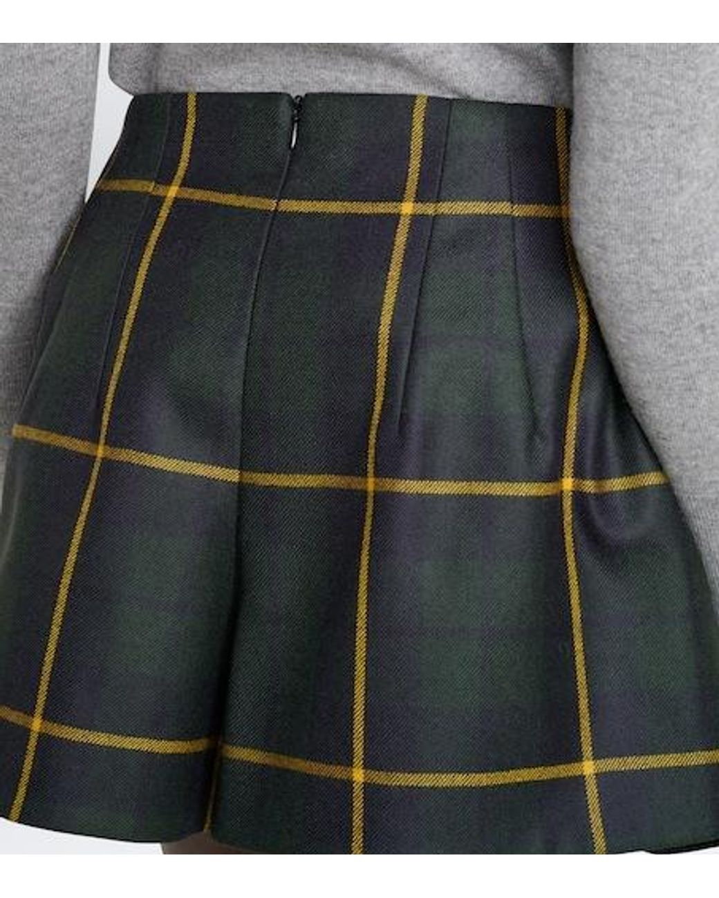 Patou Black Checked Virgin Wool Shorts