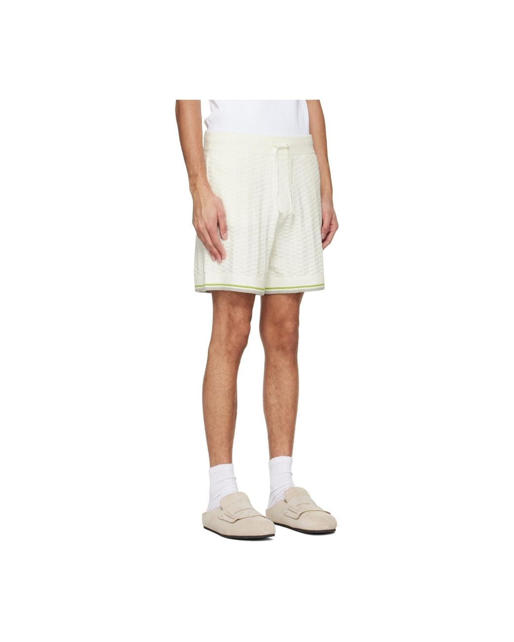 Casablanca White Tennis Boucle Shorts for men