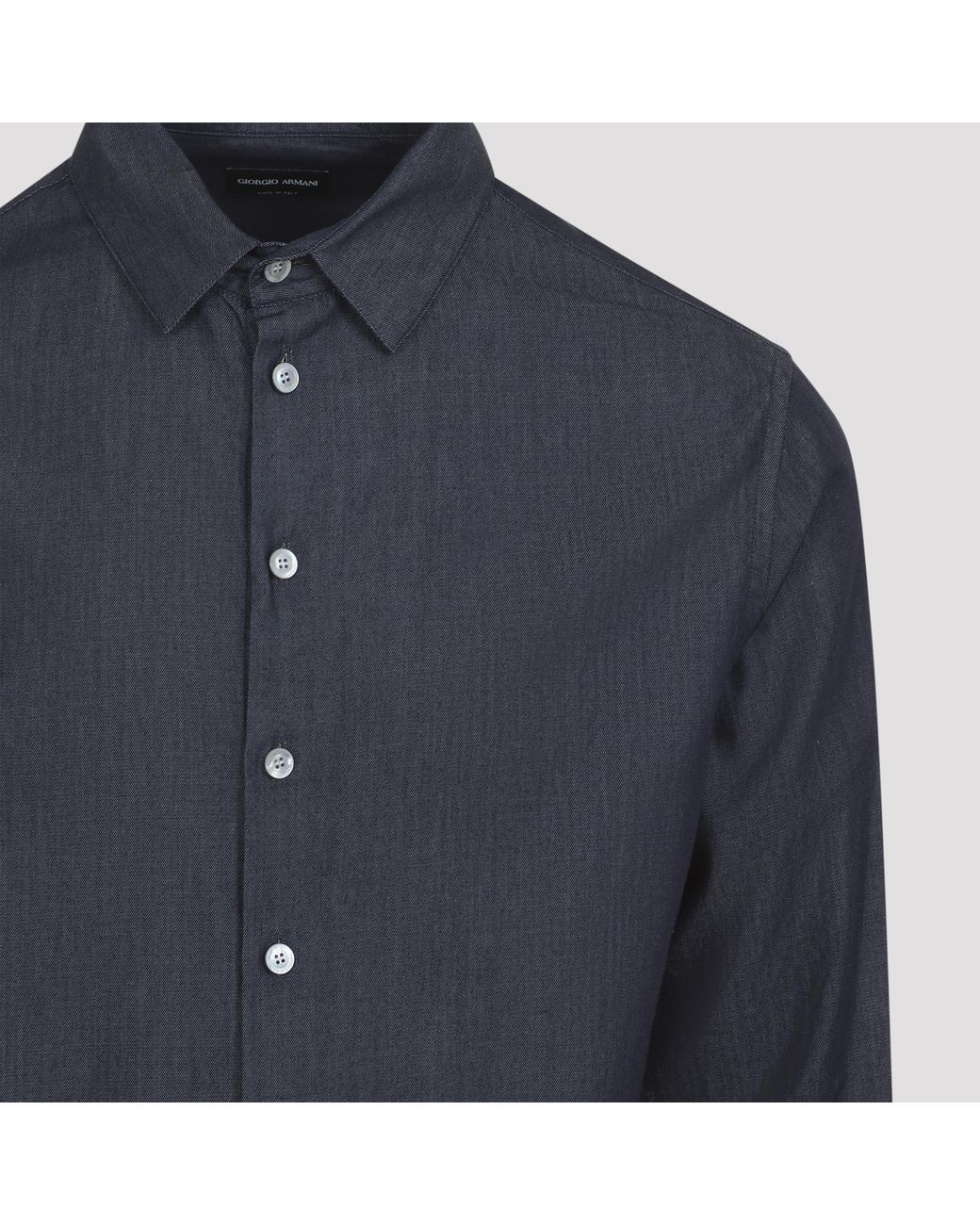 Giorgio Armani Blue Slim Fit Cotton Shirt for men