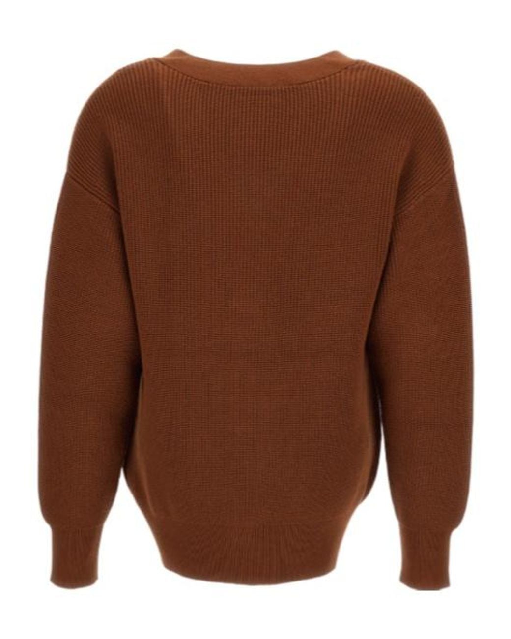 Elisabetta Franchi Brown V-Neck Knitted Cardigan