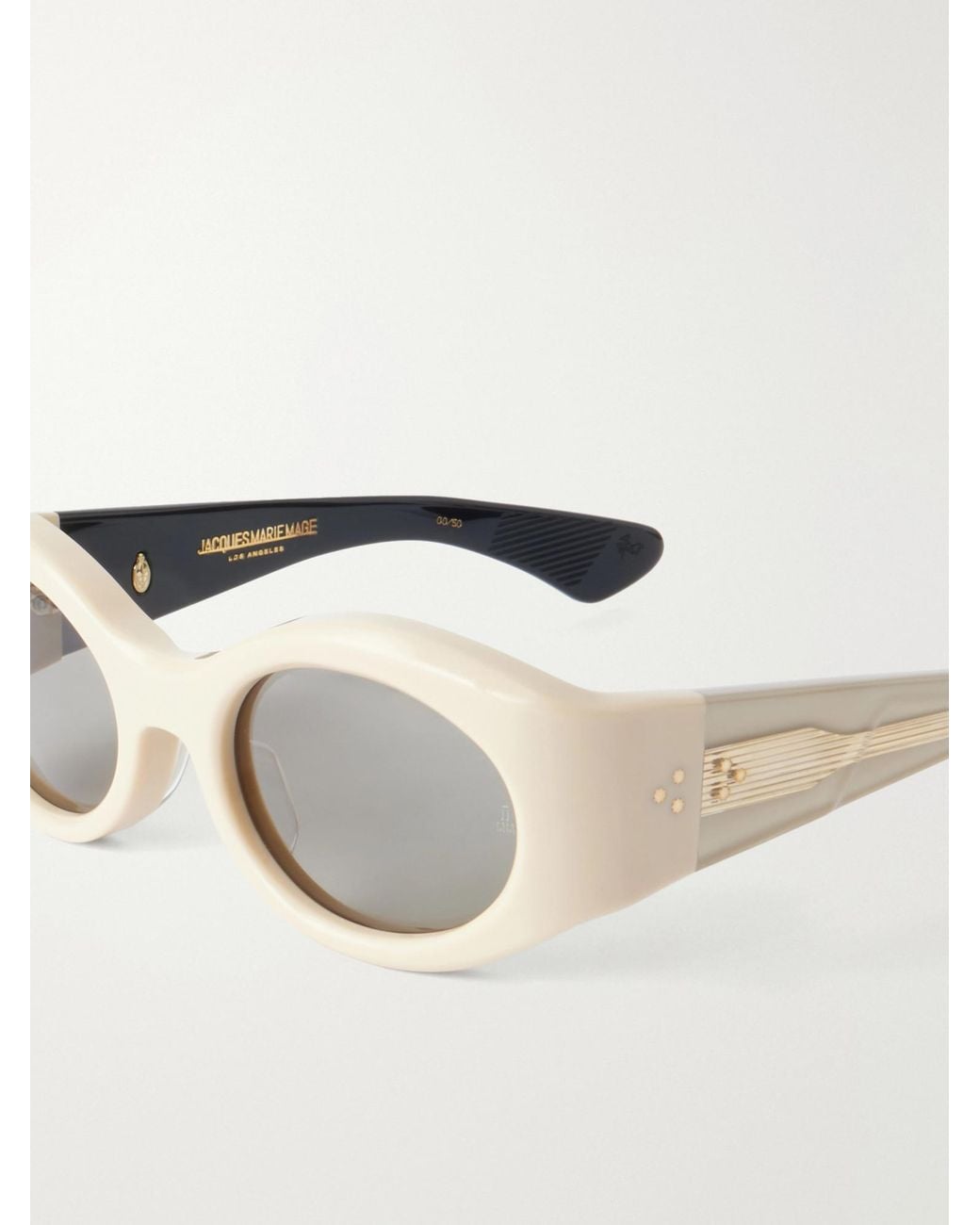 Jacques Marie Mage White Gia Oversized Oval-Frame Acetate Sunglasses
