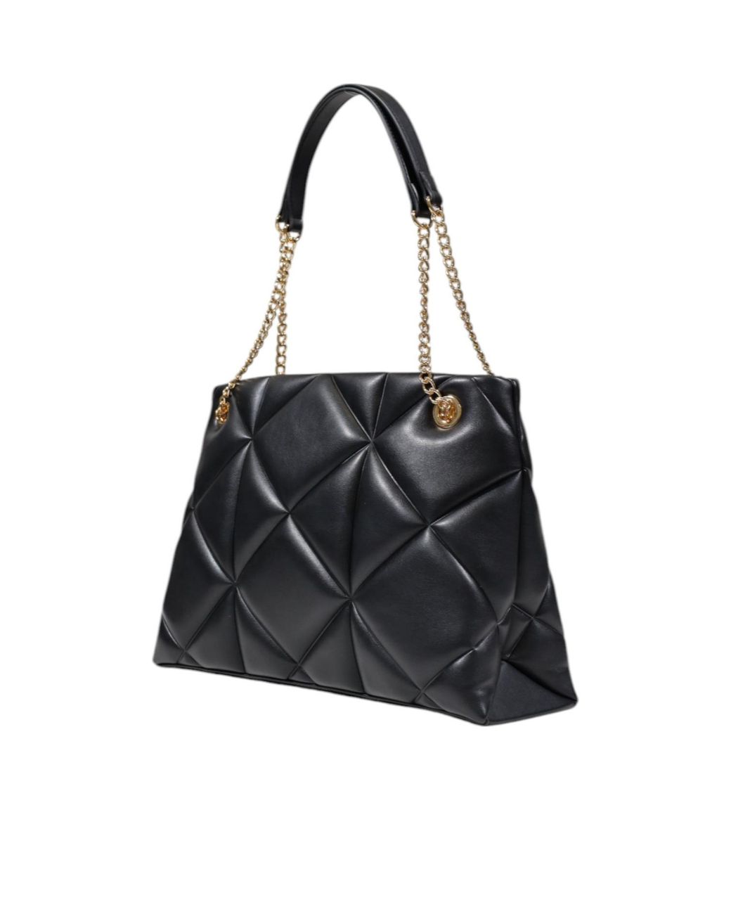 Moschino Black Geometric Quilted Pattern Shoulder Bag