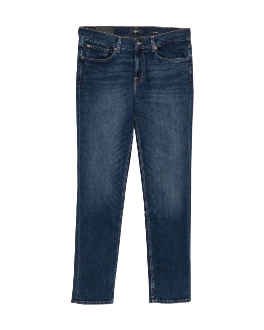 7 For All Mankind Blue Logo Jeans for men