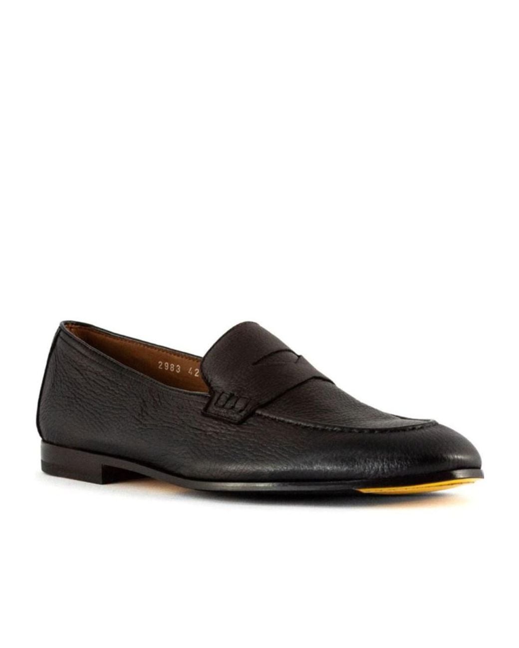 Doucal's Black Slip-On Penny Loafers for men