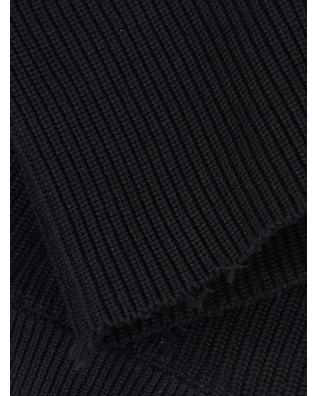 MM6 by Maison Margiela Black Ribbed-Knit Zipped Cardigan