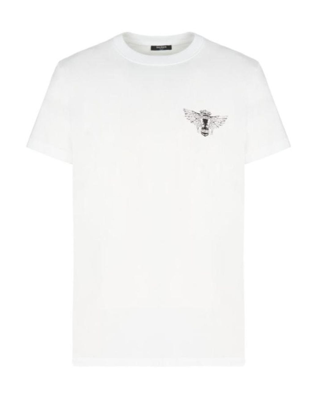 Balmain White Wings Printed Crewneck T-Shirt for men