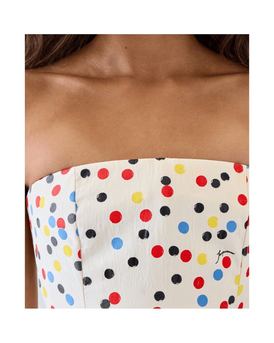Jacquemus White Strapless Dress