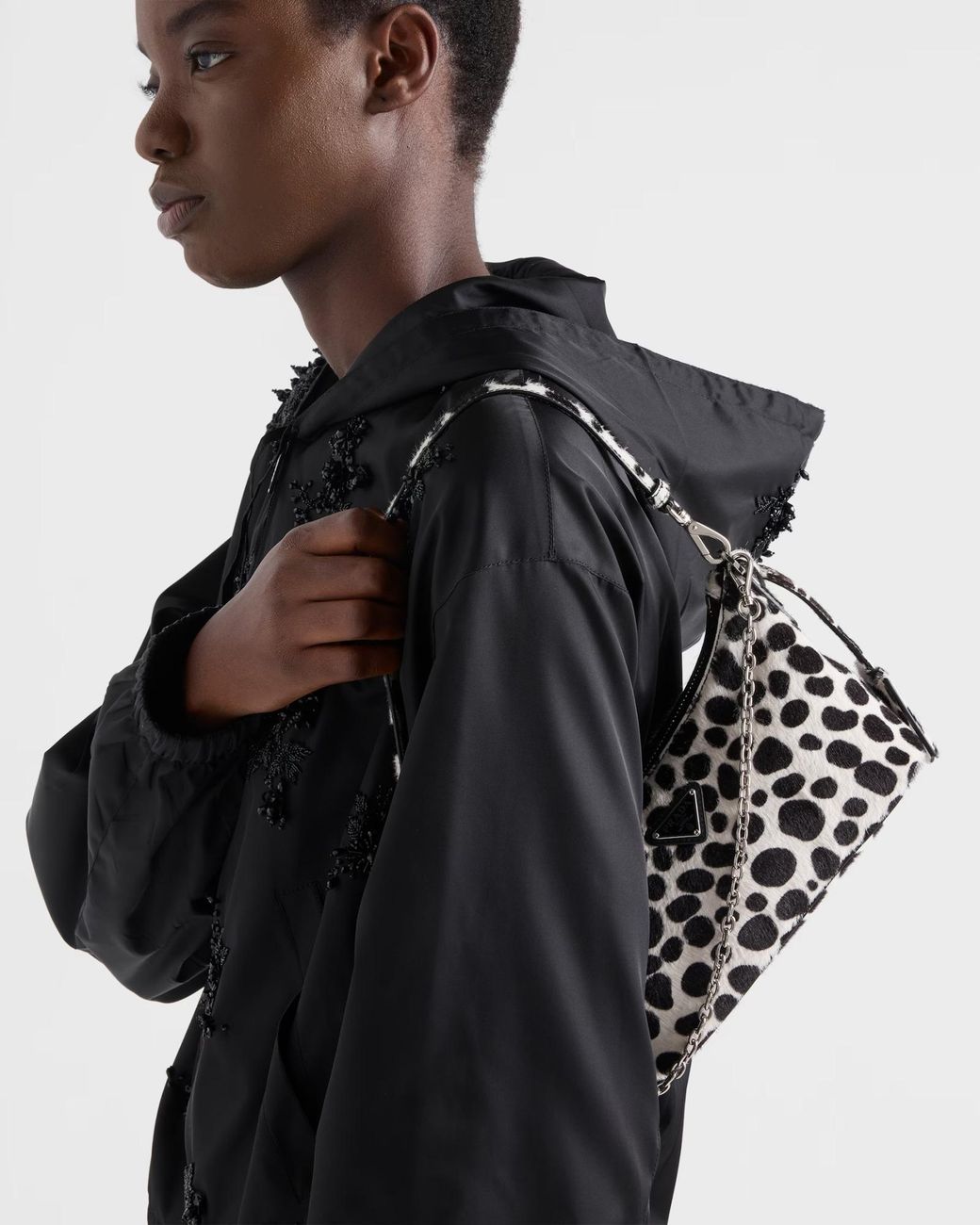 Prada Black Printed Calf Hair Mini-Bag