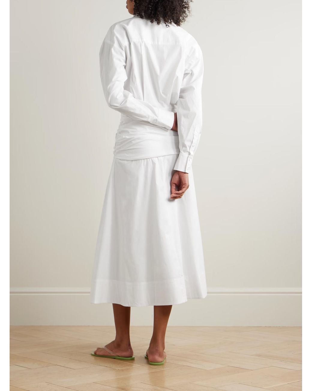 Staud White Indya Shirt Dress