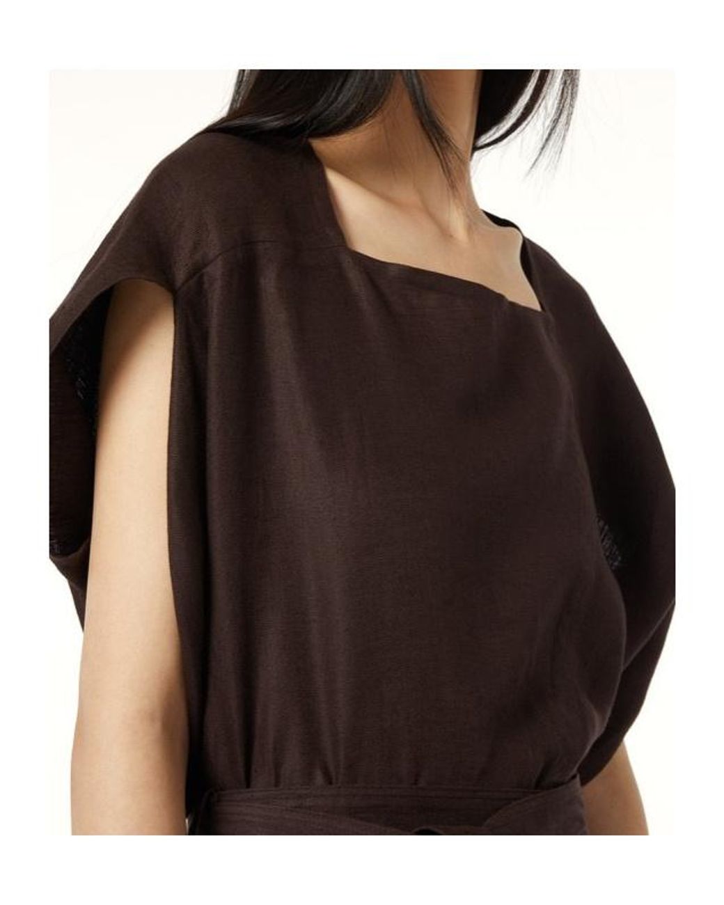 Loro Piana Brown Square Neck T-Shirt