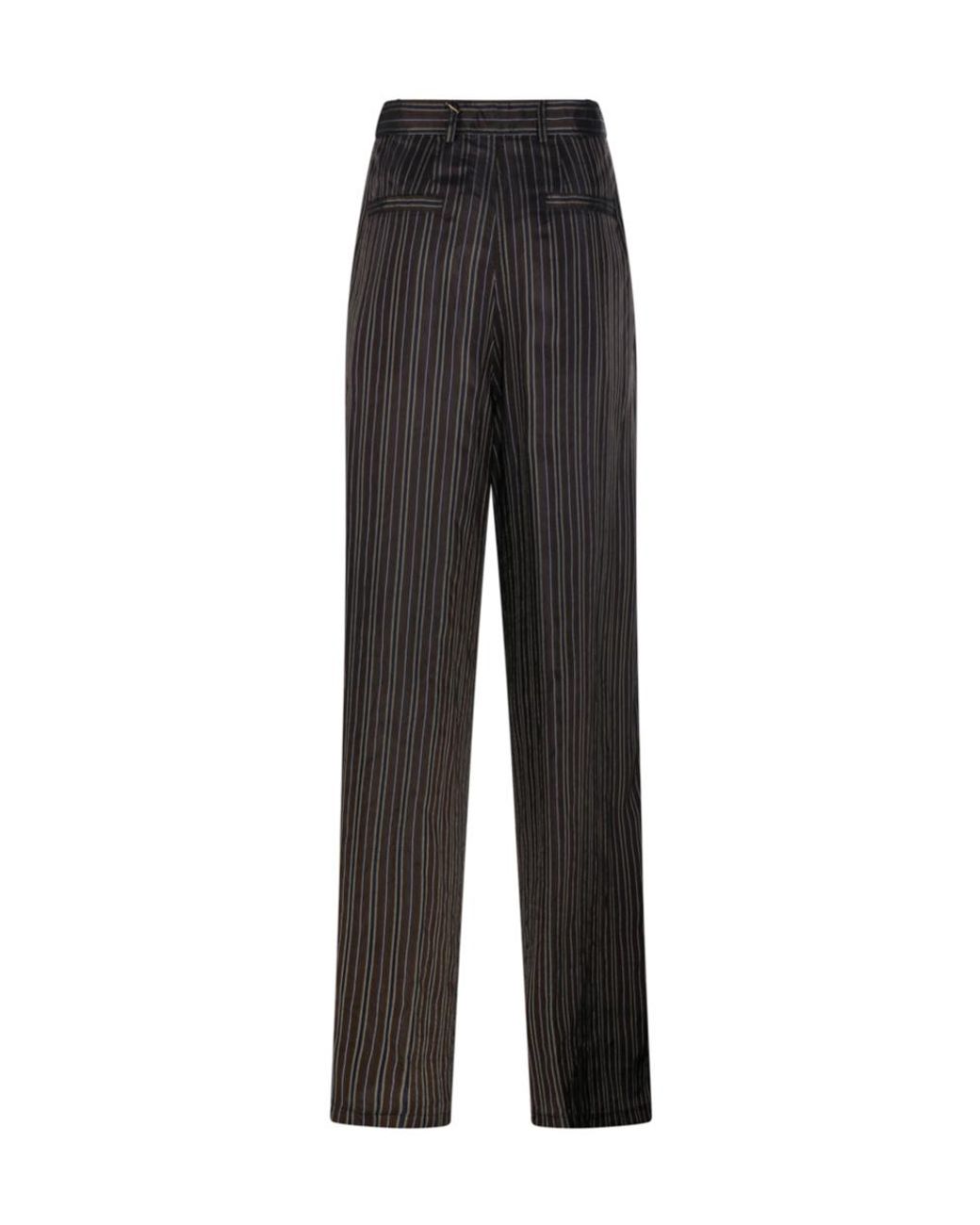 Dries Van Noten Black Striped Wide-Leg Trousers