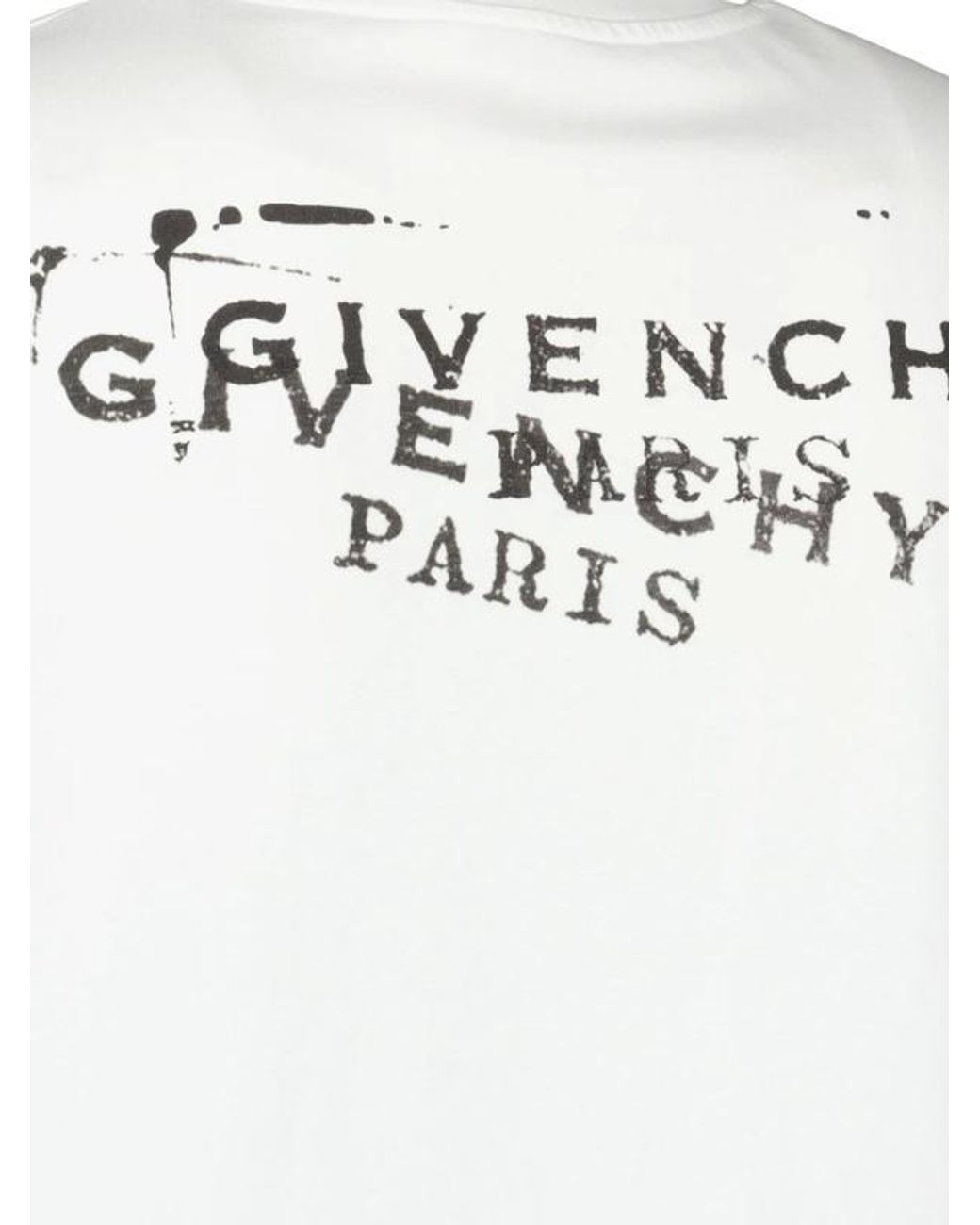 Givenchy White Logo Printed Crewneck T-Shirt for men