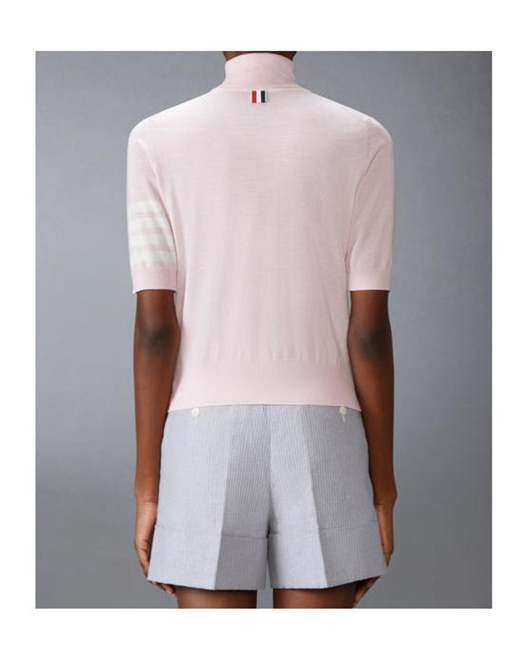 Thom Browne Pink Roll Neck Knitted Jumper
