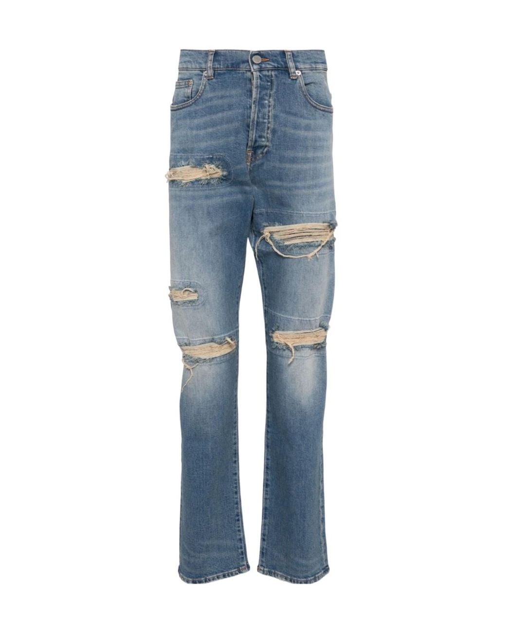 IRO Blue Pierced Jeans for men