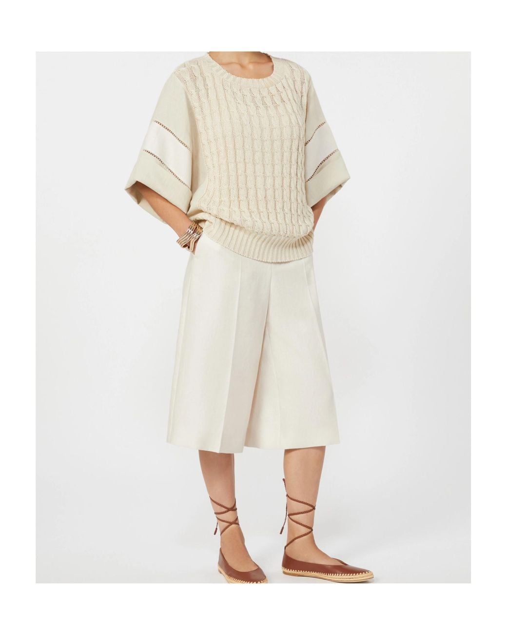 Max Mara Natural Scatola Short-Sleeved Knitted Top