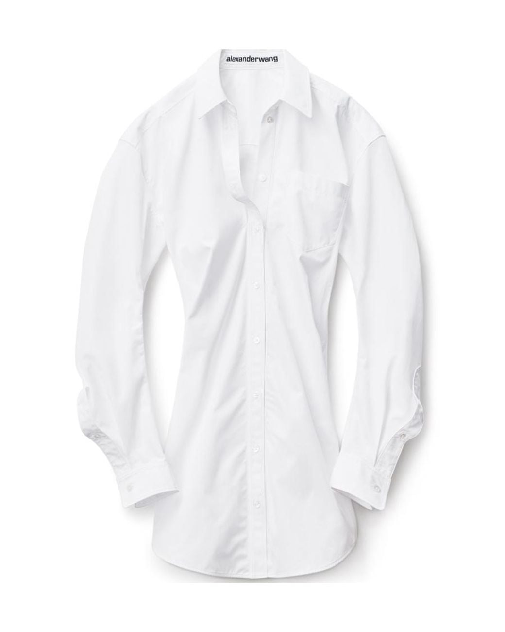 Alexander Wang White Long-Sleeve Cotton Shirtdress