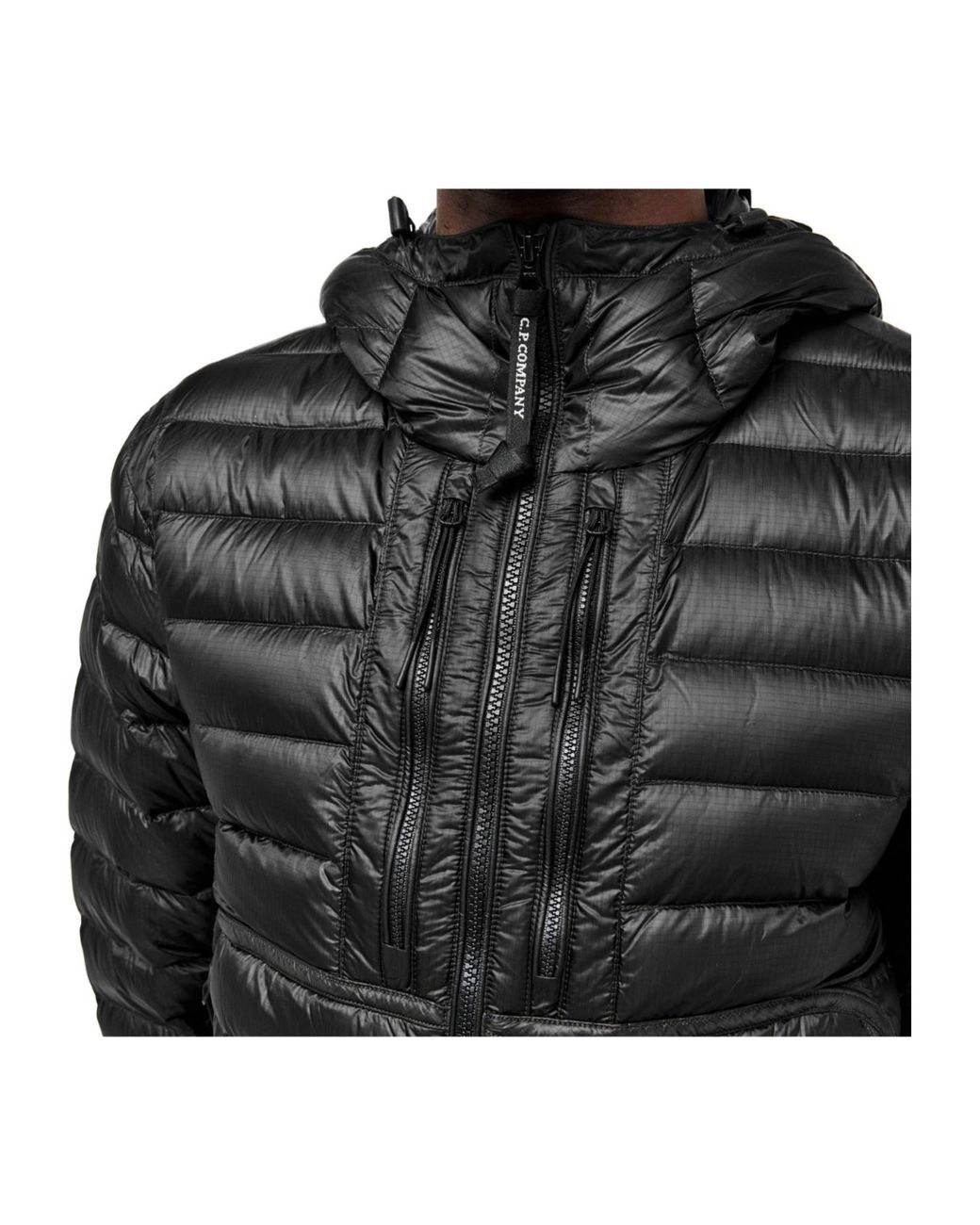 C P Company Black D.D. Shell Goggle Down Jacket for men
