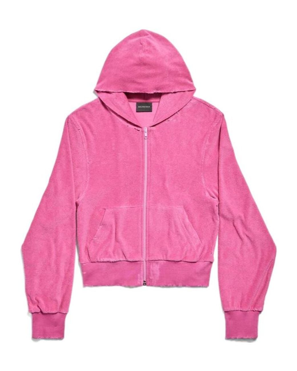 Balenciaga Pink Logo Embellished Zip-Up Jacket