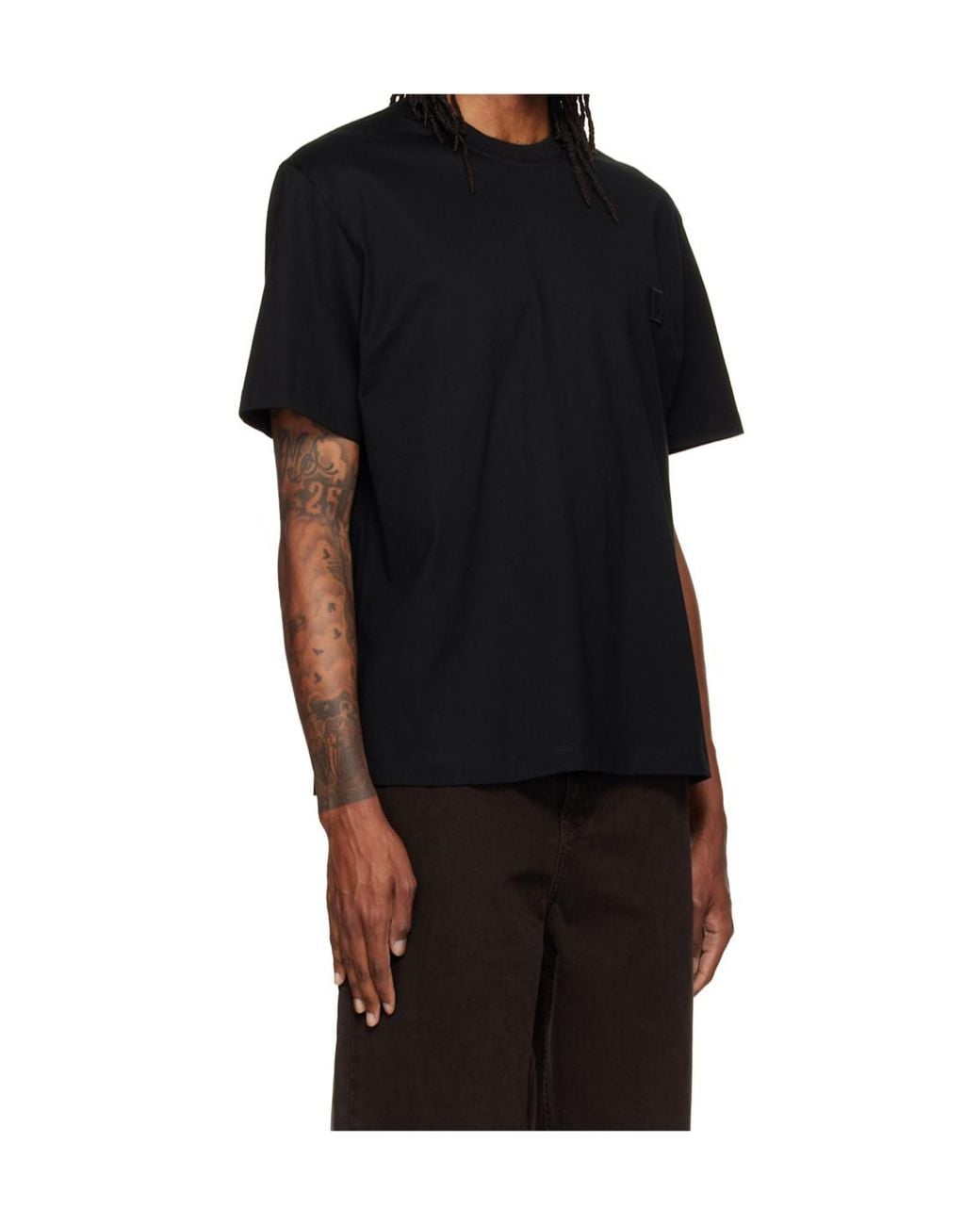 Wooyoungmi Black Floral Graphic T-Shirt for men