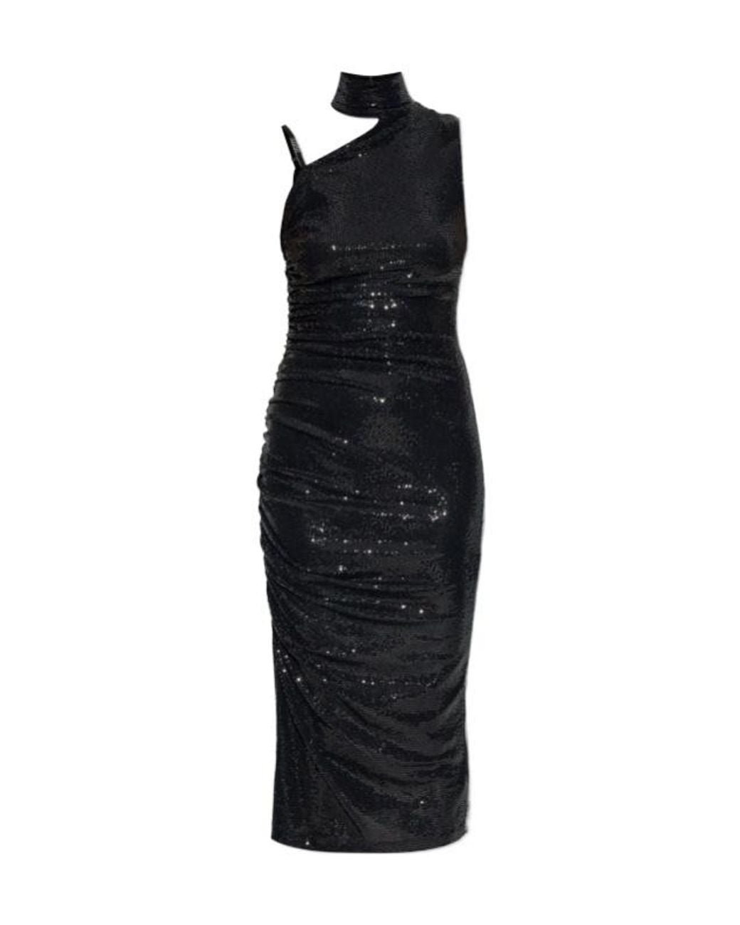 Versace Jeans Black Couture Sequin Embellished Midi Dress