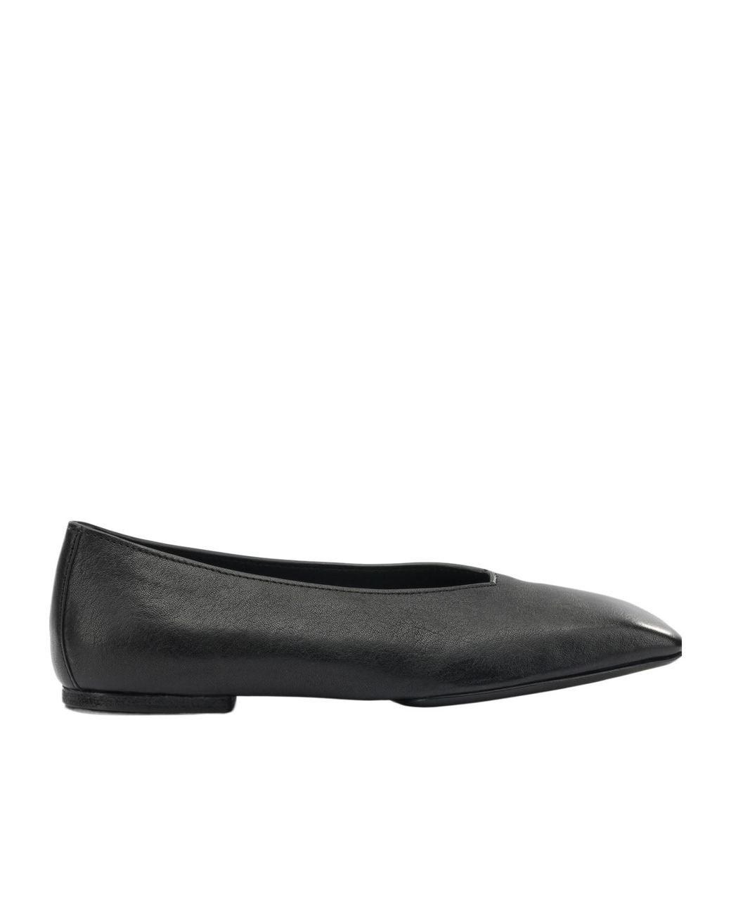 Rick Owens Black Leather Ballet Flats