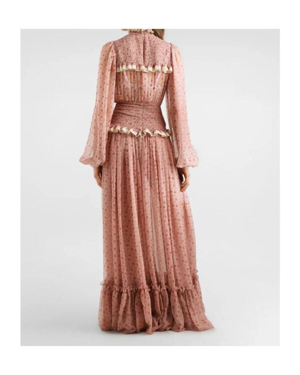 Dolce & Gabbana Pink Silk-Blend Floral Maxi Dress