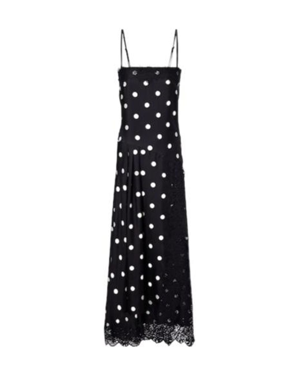 Sportmax Black Capo Polka-Dot Silk Slip Dress